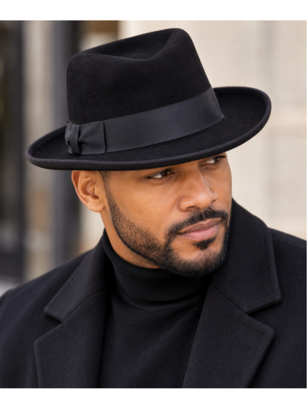 Broner Roberto Collection Wool Fedora Hat Black Men’s X-Large